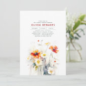 Wildbloemen Elegant Boho Vrijgezellenfeest Kaart (Staand voorkant)