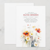 Wildbloemen Elegant Boho Vrijgezellenfeest Kaart (Voorkant / Achterkant)