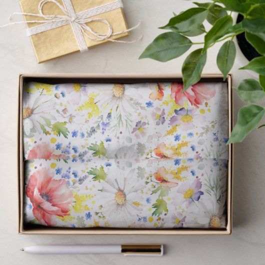 Wildbloemen Elegant Botanisch Tissuepapier (Geschenk)