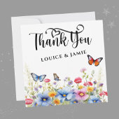Wildbloemen Elegant Eenvoudig Flat Dank u kaart