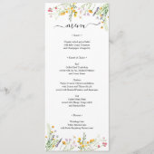 Wildbloemen elegant Menu-kaart, monogramma aan ach Menu (Voorkant)