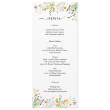Wildbloemen elegant Menu-kaart, monogramma aan ach