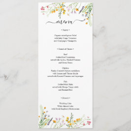 Wildbloemen elegant Menu-kaart, monogramma aan ach Menu