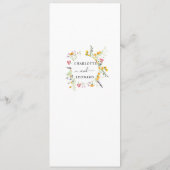 Wildbloemen elegant Menu-kaart, monogramma aan ach Menu (Achterkant)