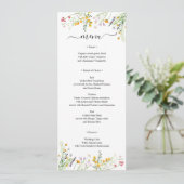 Wildbloemen elegant Menu-kaart, monogramma aan ach Menu (Staand voorkant)