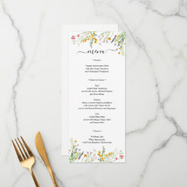 Wildbloemen elegant Menu-kaart, monogramma aan ach Menu