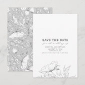 Wildbloemen Elegant Minimalist Save the Date (Voorkant / Achterkant)