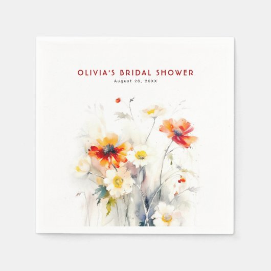 Wildbloemen Elegant Minimalistisch Servet (Voorkant)