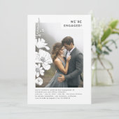Wildbloemen Elegant Modern Engagement Party Foto Kaart (Staand voorkant)
