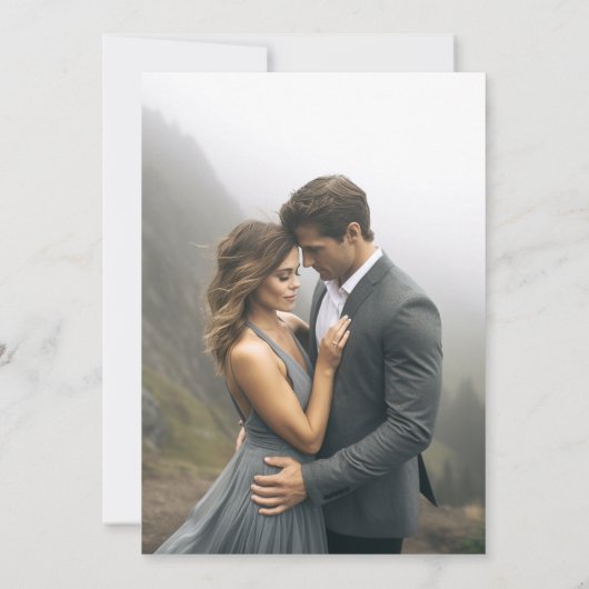 Wildbloemen Elegant Modern Engagement Party Foto Kaart (Achterkant)