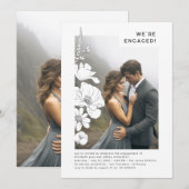 Wildbloemen Elegant Modern Engagement Party Foto Kaart (Voorkant / Achterkant)