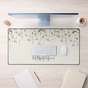 Wildbloemen Elegant Monogram Initialen Bureaumat
