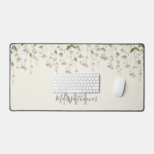 Wildbloemen Elegant Monogram Initialen Bureaumat (Keyboard & Muis)