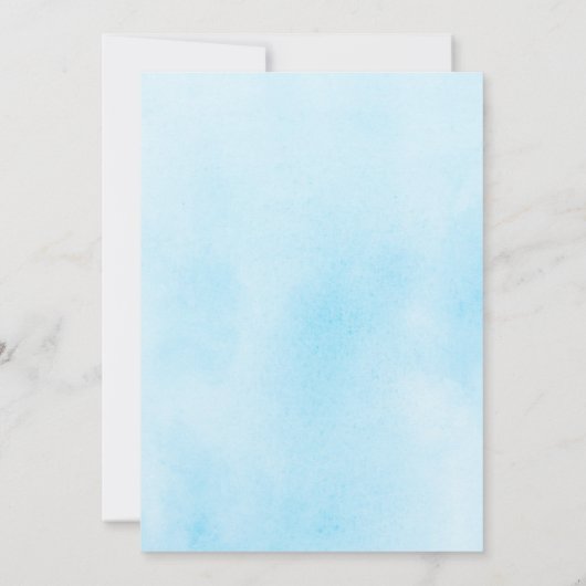 Wildbloemen Elegant Stoffig Blauw Bruiloft Uitnodi Kaart (Achterkant)