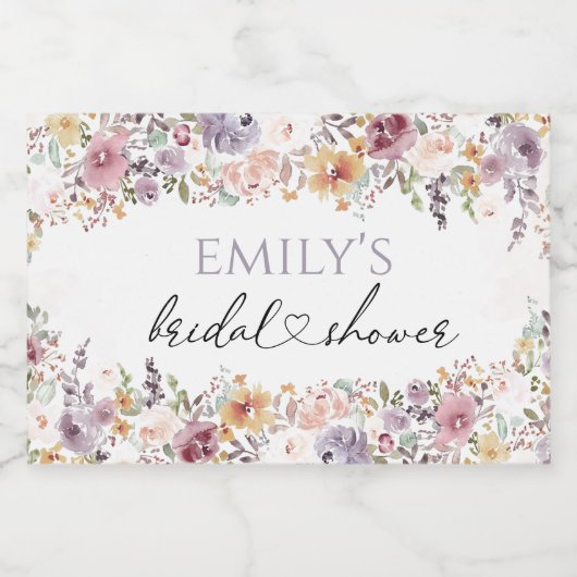 Wildbloemen Elegant vrijgezellenfeest Sparkling Wijnetiket (Enkel label)