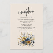 Wildbloemen Elegante Beige Bruiloft Receptie Informatiekaartje (Voorkant)