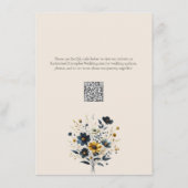 Wildbloemen Elegante Beige Bruiloft Receptie Informatiekaartje (Achterkant)