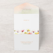 Wildbloemen Elegante bruiloft All In One Uitnodiging (Buitenkant)