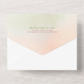 Wildbloemen Elegante bruiloft All In One Uitnodiging (Achterkant)