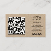 Wildbloemen Elegante Kraft QR Code Sociale Iconen Visitekaartje (Achterkant)