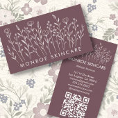 Wildbloemen Elegante lijn Art Chique aangepaste QR Visitekaartje