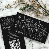 Wildbloemen Elegante lijn Art Chique aangepaste QR Visitekaartje