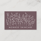 Wildbloemen Elegante lijn Art Chique aangepaste QR Visitekaartje (Voorkant)