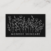 Wildbloemen Elegante lijn Art Chique aangepaste QR Visitekaartje (Voorkant)