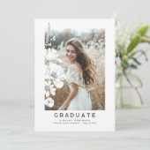 Wildbloemen Elegante moderne afstudeerfeest foto Kaart (Staand voorkant)