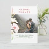 Wildbloemen Elegante moderne bruiloft foto Kaart (Staand voorkant)