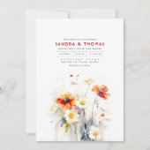 Wildbloemen Elegante romantische bruiloft Kaart (Voorkant)