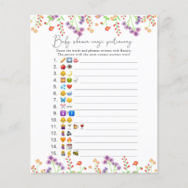 Wildbloemen Emoji afbeelding wild baby shower