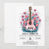 Wildbloemen en akkoorden Gitaar Verjaardag Kaart (Voorkant / Achterkant)