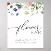 Wildbloemen en bijen Bloem Bar Teken Poster (Voorkant)