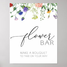Wildbloemen en bijen Bloem Bar Teken Poster