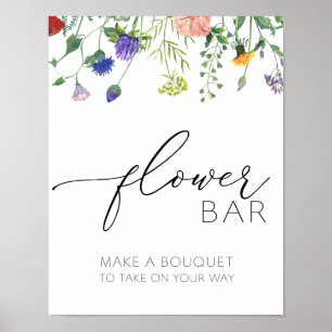 Wildbloemen en bijen Bloem Bar Teken Poster