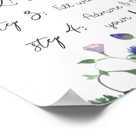 Wildbloemen en bijen Bloem Bar Teken Poster (Hoek)