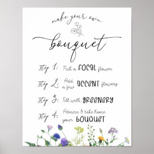 Wildbloemen en bijen Bloem Bar Teken Poster