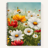 Wildbloemen en Blue Sky Notitieboek (Voorkant)