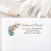 Wildbloemen en Blueberry Rustic Wedding Address Etiket (Insitu)