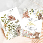 Wildbloemen en bosdieren Verjaardag Kaart