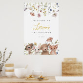 Wildbloemen en bosdieren Verjaardag Welkom Poster (Keuken)