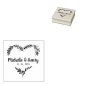 Wildbloemen en Branches Heart voor bruiloft Rubberstempel (Gestempeld)