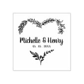 Wildbloemen en Branches Heart voor bruiloft Rubberstempel (Afrduk)