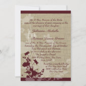 Wildbloemen en Burlap Bruiloft Kaart (Voorkant)