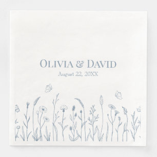 Wildbloemen en Butterfiles Trouwservetten Servet