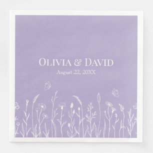 Wildbloemen en Butterfiles Trouwservetten Servet