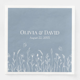 Wildbloemen en Butterfiles Trouwservetten Servet