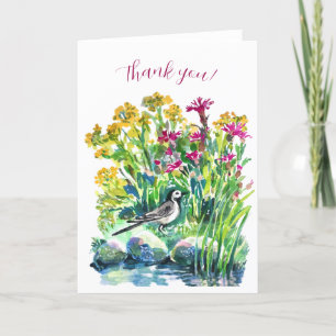 Wildbloemen en een paardenstaart bedankkaart