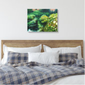 "Wildbloemen en garen bij de beek" linnen print (Insitu (Slaapkamer))